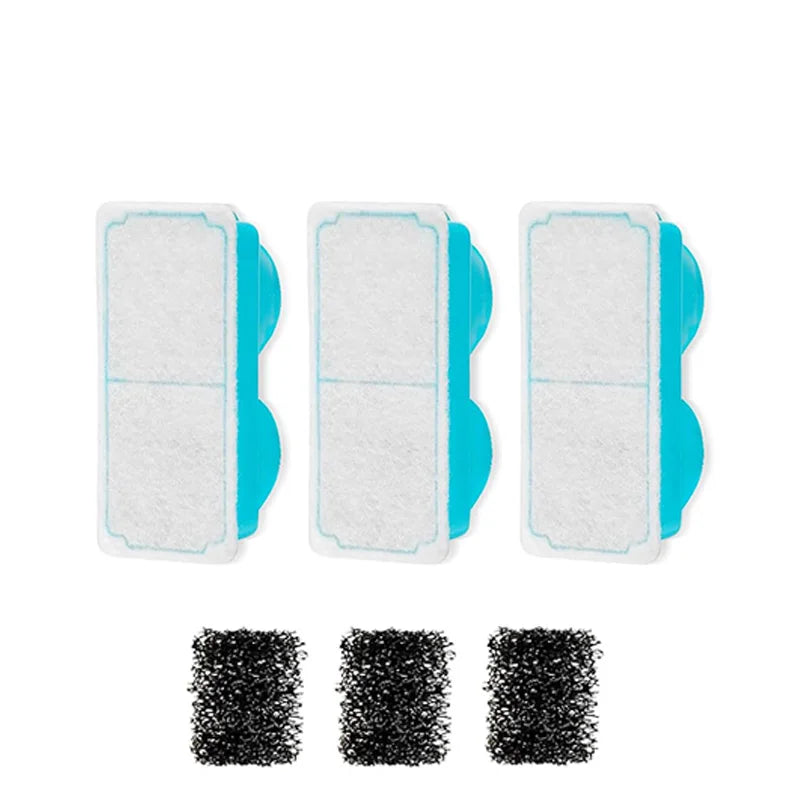 3pcs Smart Cat Water Fountain Filters for 108oz/3.2L Wireless Cat Water Fountain Battery Operated Stainless Steel Pet Feeder - Fold Paws