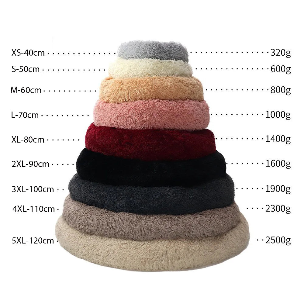70cm Round Plush Cat Bed – Soft Sleeping Mat for Dogs & Cats with Non-Slip Base and Washable Cover