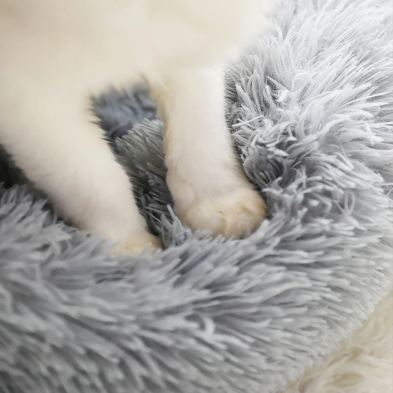 70cm Round Plush Cat Bed – Soft Sleeping Mat for Dogs & Cats with Non-Slip Base and Washable Cover