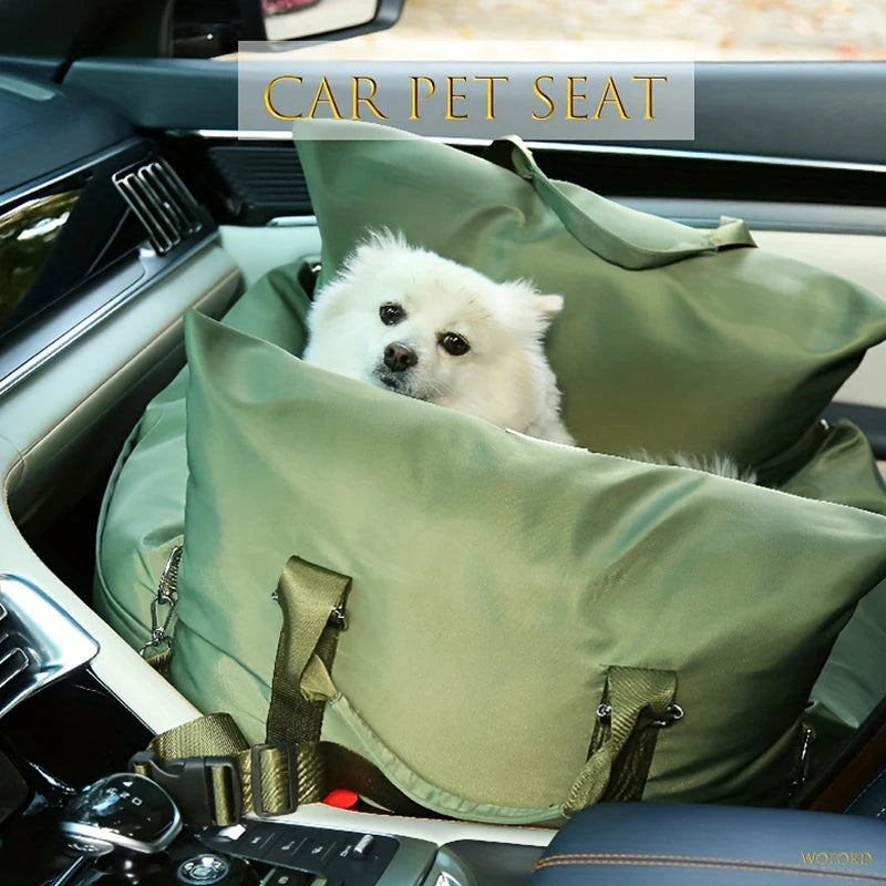 Luxury Dog Car Seat Bed – Soft Waterproof Travel Pet Seat with Safety Buckle for Small & Large Dogs
