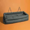 Luxury Faux Leather Dog Car Seat Bed – Double Booster Seats with Safety Buckle & Custom Logo Option