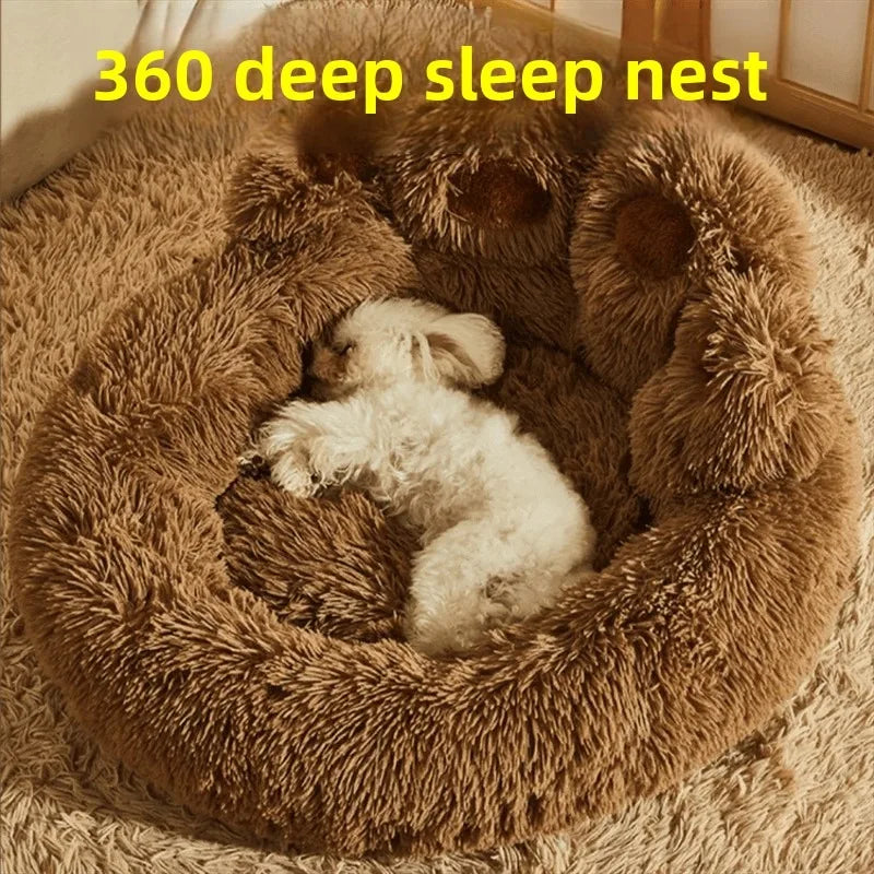 All-Season Paw Plush Pet Bed – Cozy Dog & Cat Bed for Small to Large Pets with Soft Cushion Design