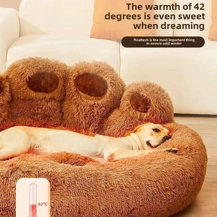 All-Season Paw Plush Pet Bed – Cozy Dog & Cat Bed for Small to Large Pets with Soft Cushion Design