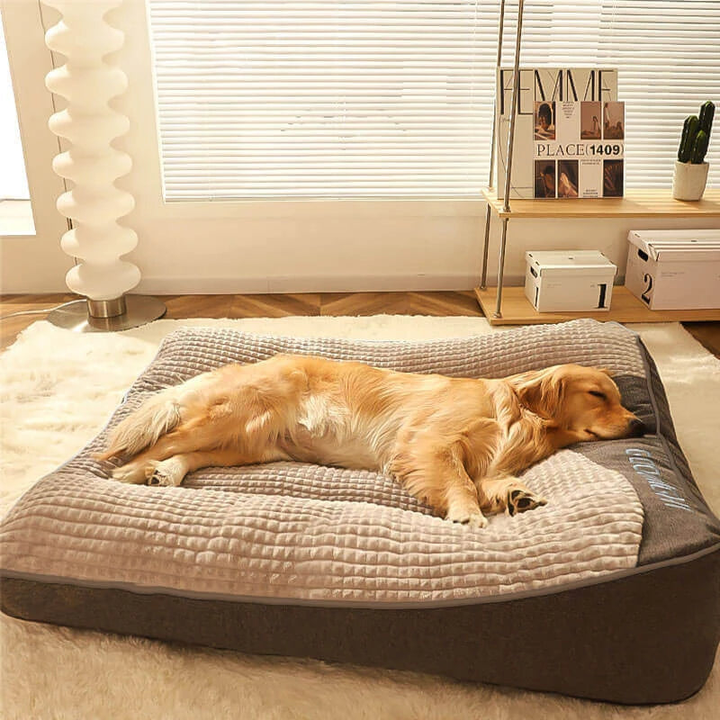 XXL Faux Fur Orthopedic Dog Bed – Breathable Luxury Pet Sleeping Cushion with Removable Washable Cover
