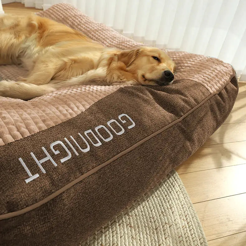 XXL Faux Fur Orthopedic Dog Bed – Breathable Luxury Pet Sleeping Cushion with Removable Washable Cover