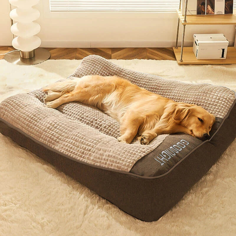 XXL Faux Fur Orthopedic Dog Bed – Breathable Luxury Pet Sleeping Cushion with Removable Washable Cover