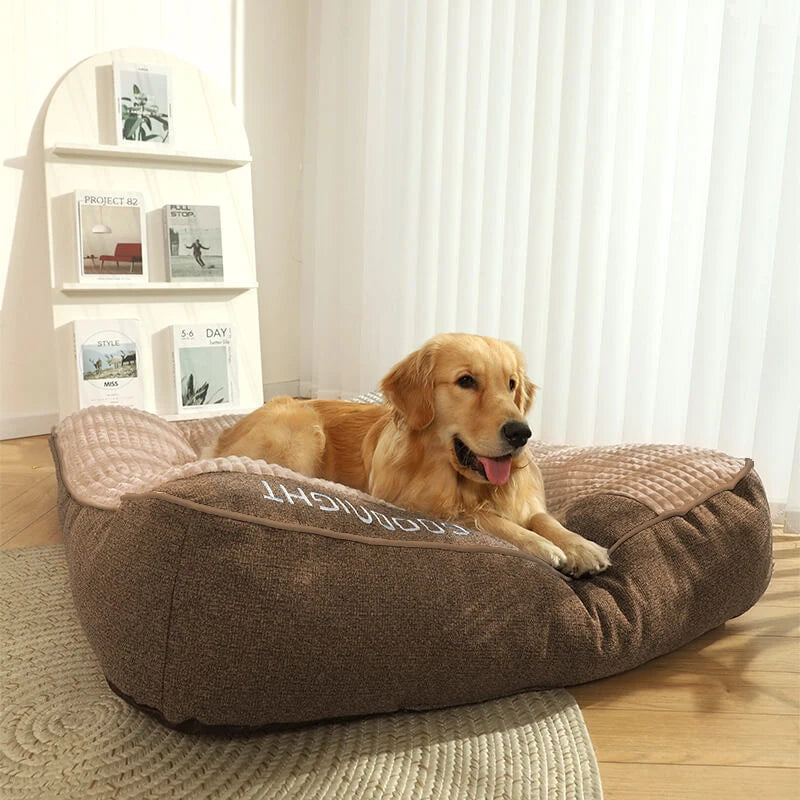 XXL Faux Fur Orthopedic Dog Bed – Breathable Luxury Pet Sleeping Cushion with Removable Washable Cover