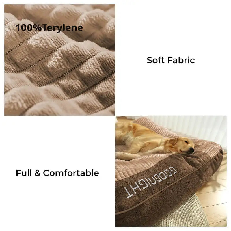 XXL Faux Fur Orthopedic Dog Bed – Breathable Luxury Pet Sleeping Cushion with Removable Washable Cover