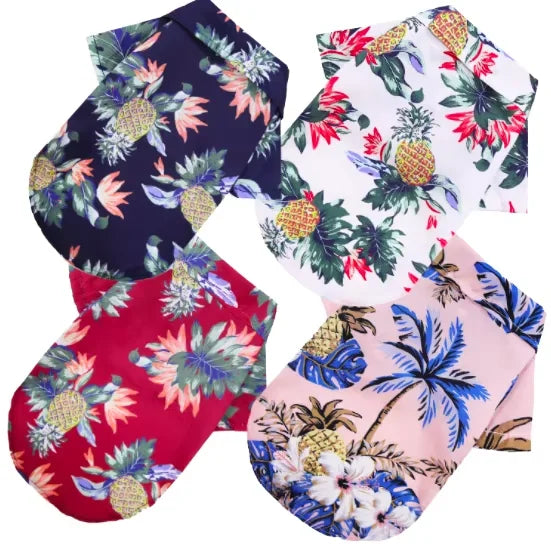Hawaiian Dog Shirt – Breathable Summer T-Shirt for Small, Medium & Large Pets with Tropical Print