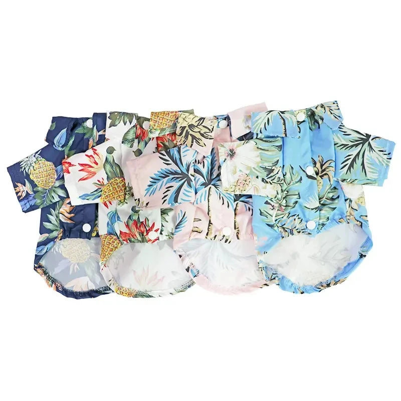 Hawaiian Dog Shirt – Breathable Summer T-Shirt for Small, Medium & Large Pets with Tropical Print