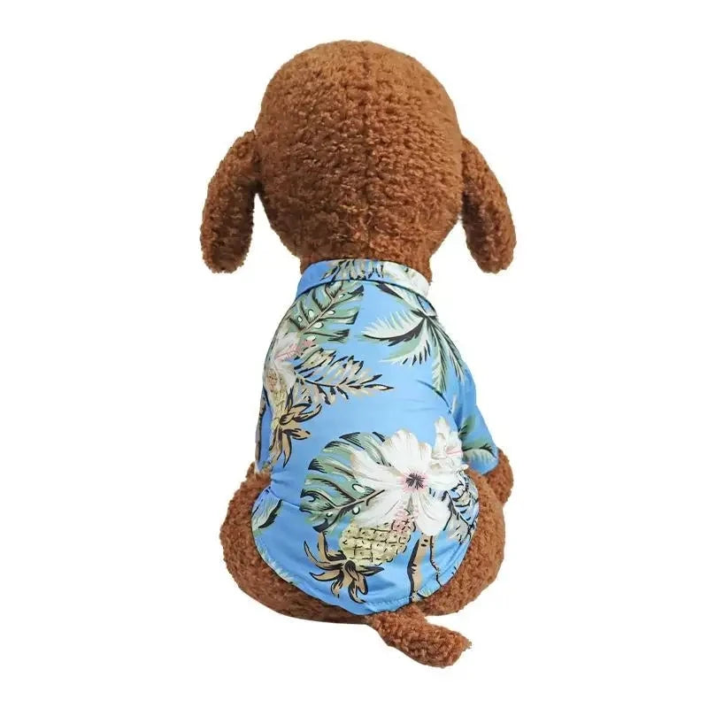 Hawaiian Dog Shirt – Breathable Summer T-Shirt for Small, Medium & Large Pets with Tropical Print