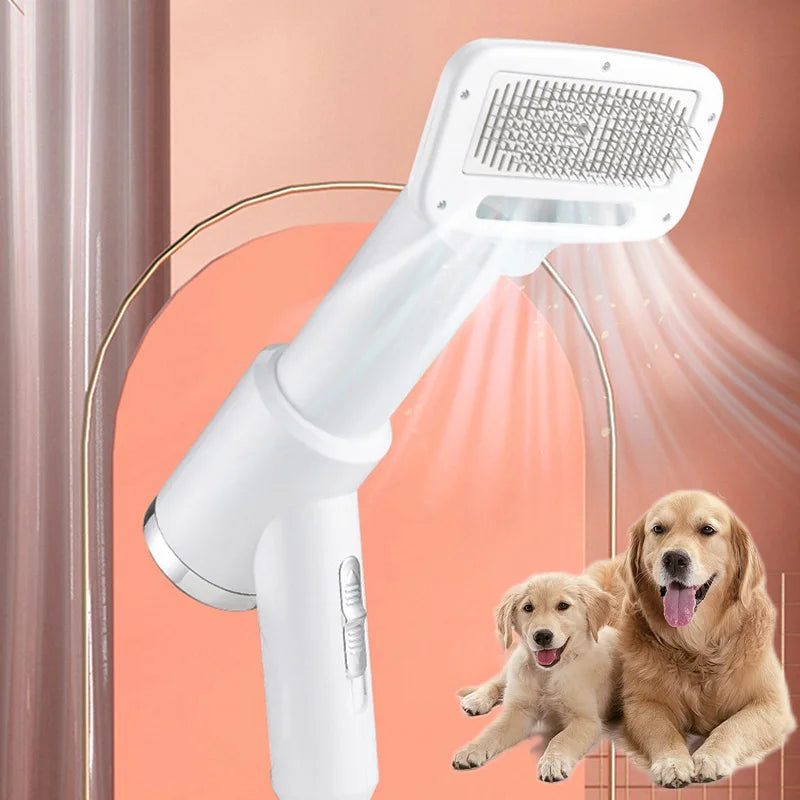 2-in-1 Pet Hair Dryer & Grooming Brush – Adjustable Temperature Dog & Cat Hair Remover Tool