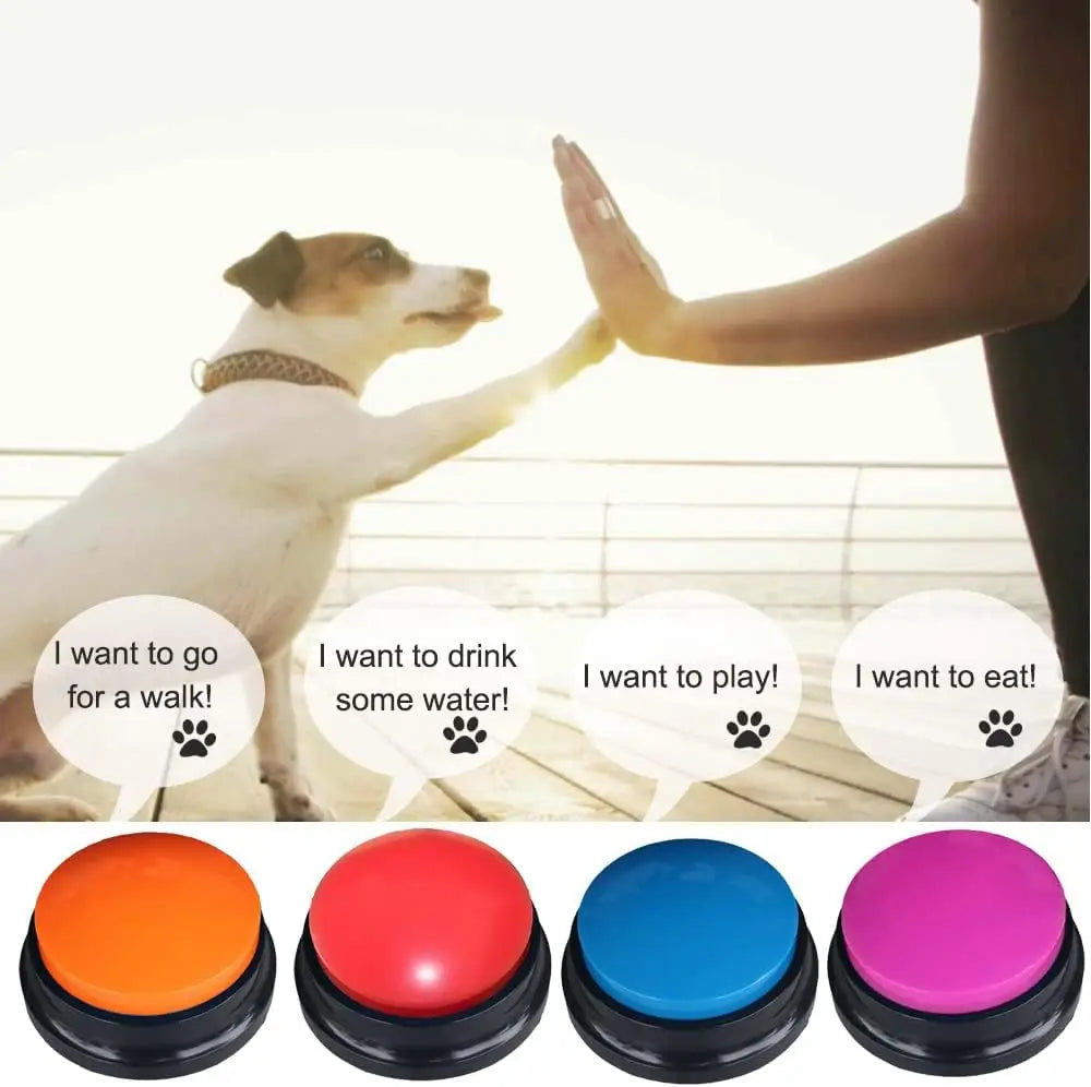 Dog Communication Buttons – 30-Second Record & Playback Pet Training Buzzers for Smart Learning