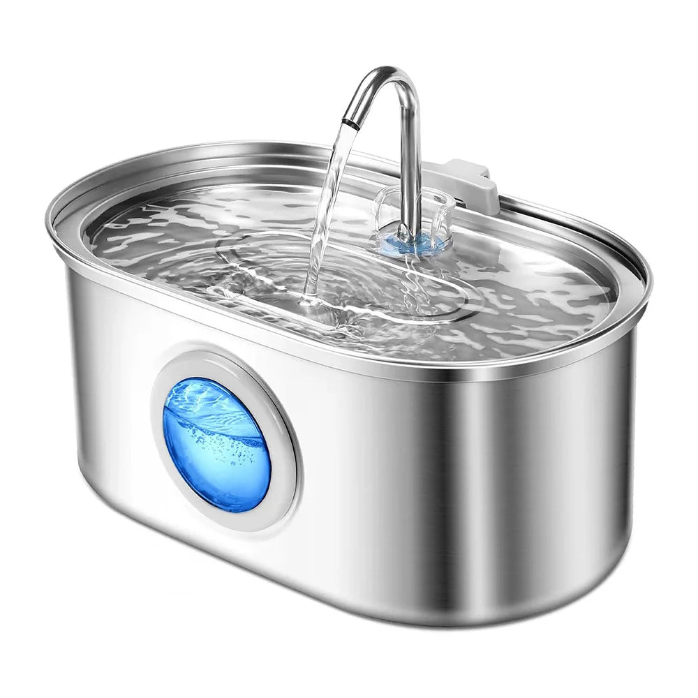 3.2L/108oz Automatic Cat Water Fountain Stainless Steel Cat Water Dispenser Pet Water Fountain Dog Products