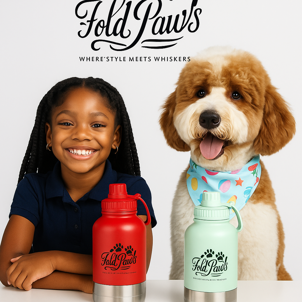 Fold Paws 3‑in‑1 Multifunctional Dog Canister with Waste Bag Holder — Lolalo Edition
