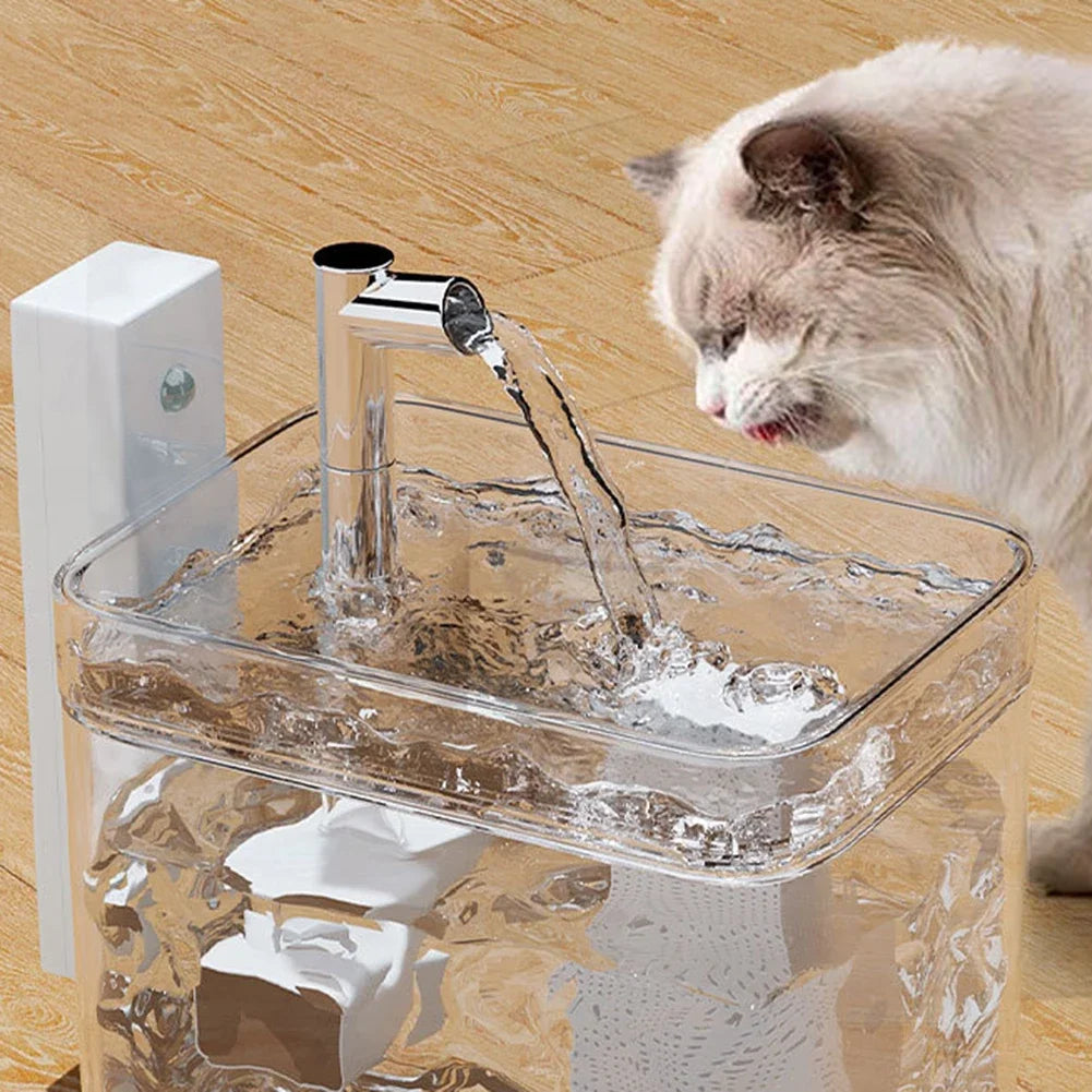Wireless Pet Water Fountain – 1.5L Automatic Filter Dispenser with Sensor & Ultra Quiet Pump for Cats & Dogs