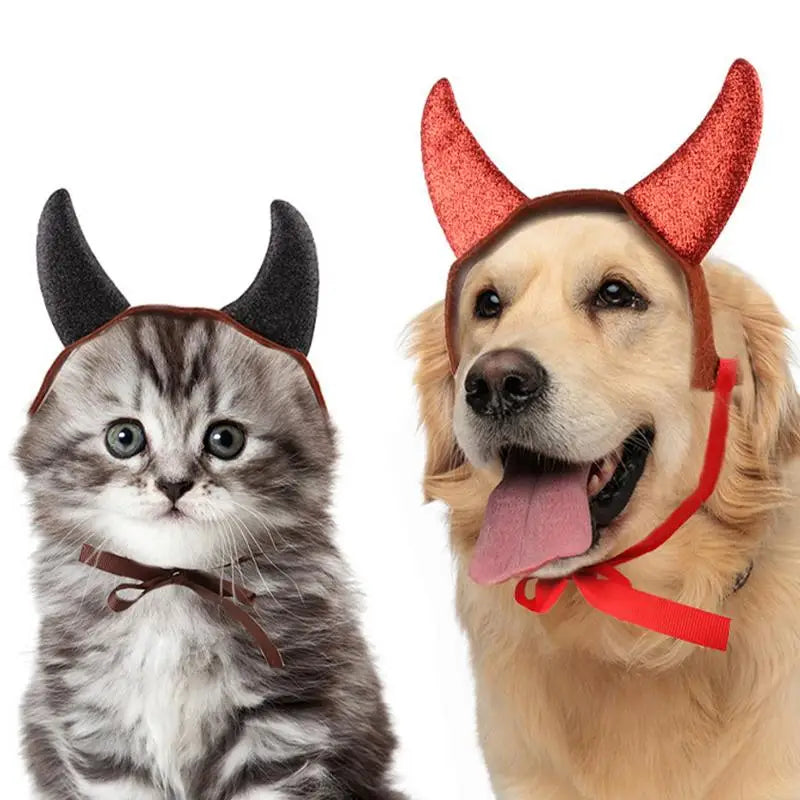 Pet Cosplay Costume Halloween Funny Devil Horns Pet Cat Dog Festival Party Clothing Dogs Cosplay Costume for for Cats Dogs