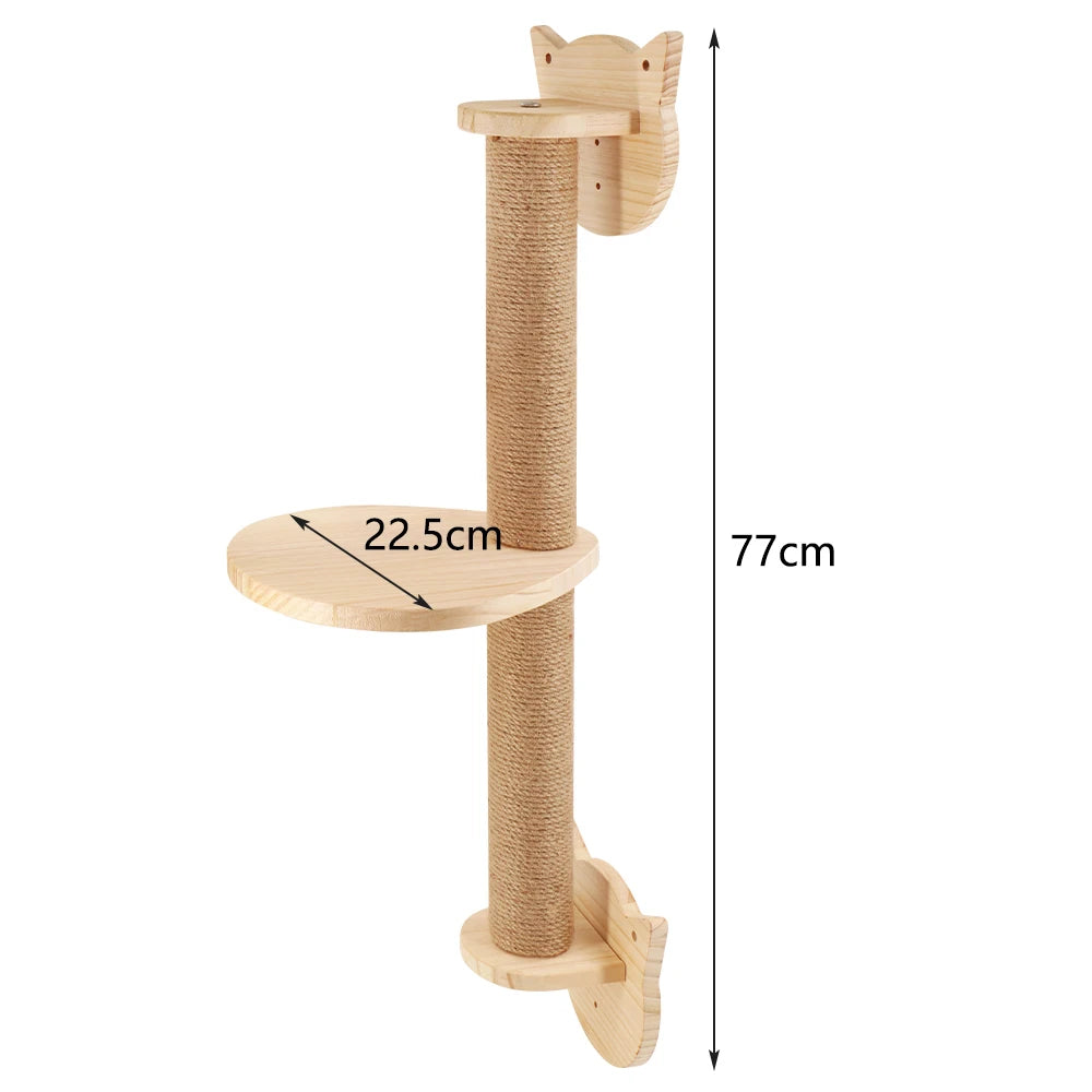 Cat Wall Furniture Climbing Shelf Wall Mounted Steps Stairway with Sisal Rope Scratching Grinding Claws Toy