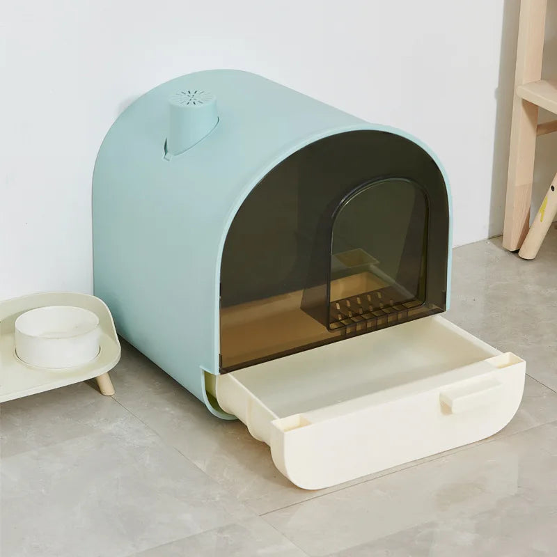 Cat Litter Box Oversized Fully Enclosed Drawer Type Cat Toilet anti Splash Cat Litter Box Deodorant Excrement Basin