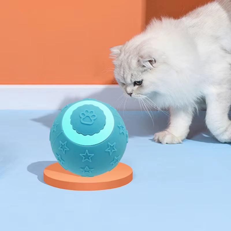 Smart Ball Cat Toy 2 Modes Rechargeable Cat Exercise Active Rolling Ball Toys Electric Cat Toys Interactive for Puppy Dog & Cats