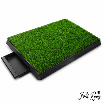 Fold Paws Artificial Grass Dog Potty Tray - 3-Layer Indoor Puppy Training Pad