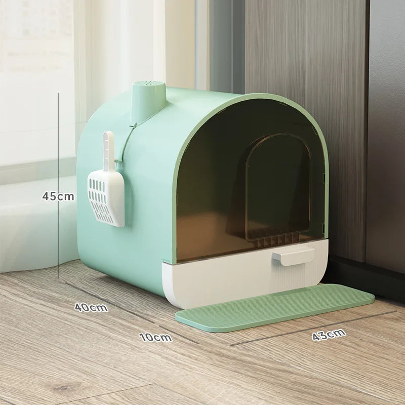 Cat Litter Box Oversized Fully Enclosed Drawer Type Cat Toilet anti Splash Cat Litter Box Deodorant Excrement Basin