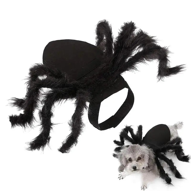 Halloween Pet Spider Costume Simulation Black Spooky Spider Clothes Dressing for Dogs Cats Party Cosplay Props Funny Outfit