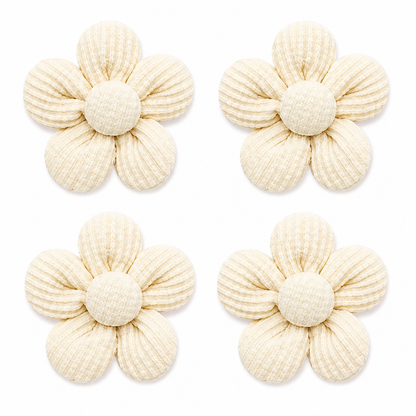 Ivory flower pet hair bows pack of 4 for dogs cats and puppies