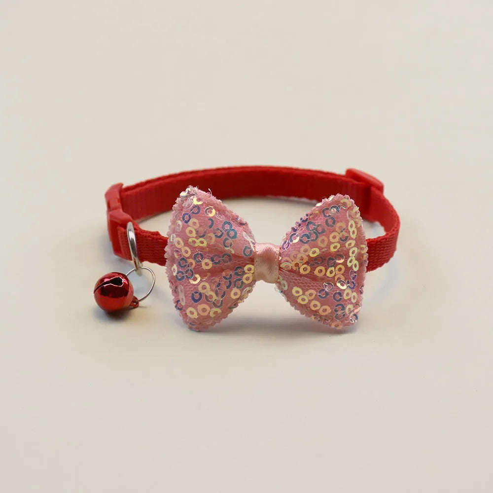 Adorable Multicolor Adjustable Pet Bow Bell Collars - Perfect Accessories for Your Furry Friends!