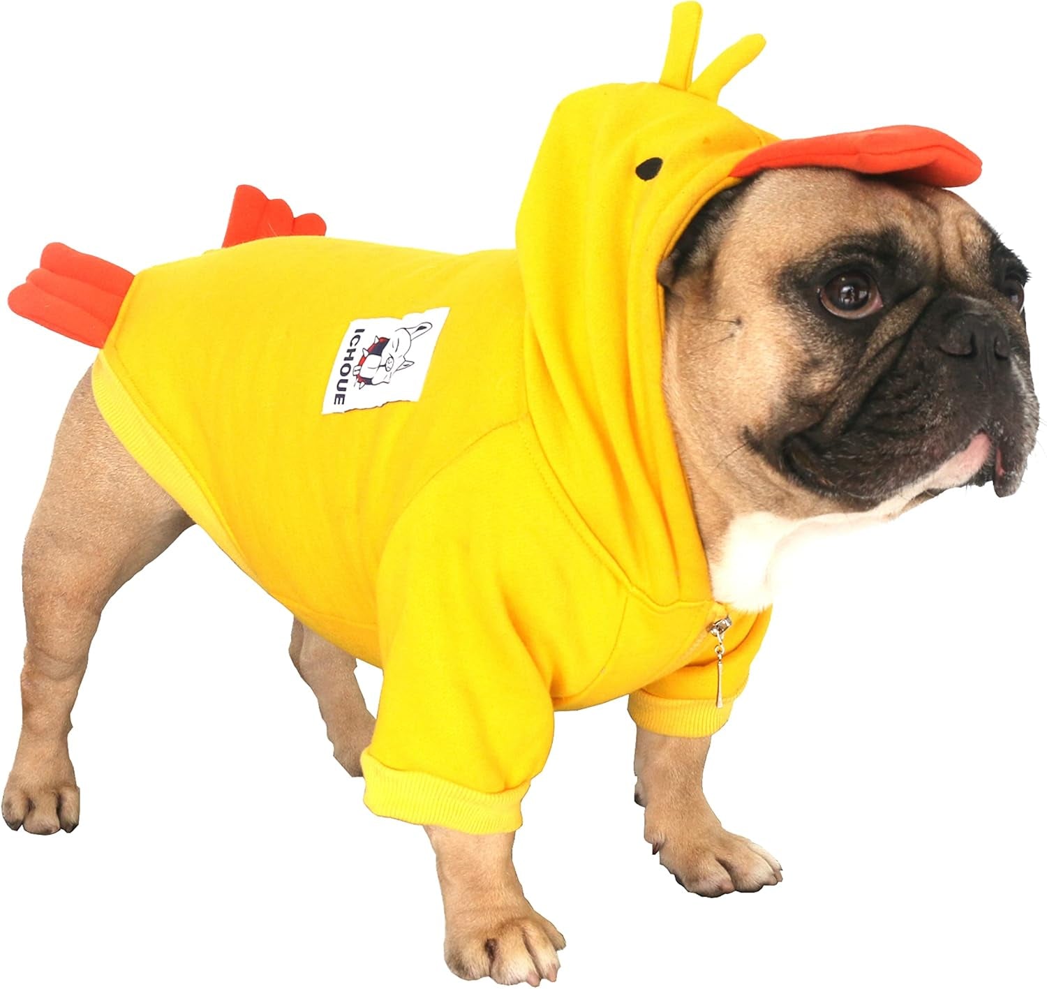 Ichoue I Am a French Bulldog Dinosaur Dog Halloween Costumes Clothes Sweater Cute Funny for Small Dogs Cold Weather Winter Coats Hoodies Frenchie English Pug Pitbull Corgi Puppy - Green/Medium