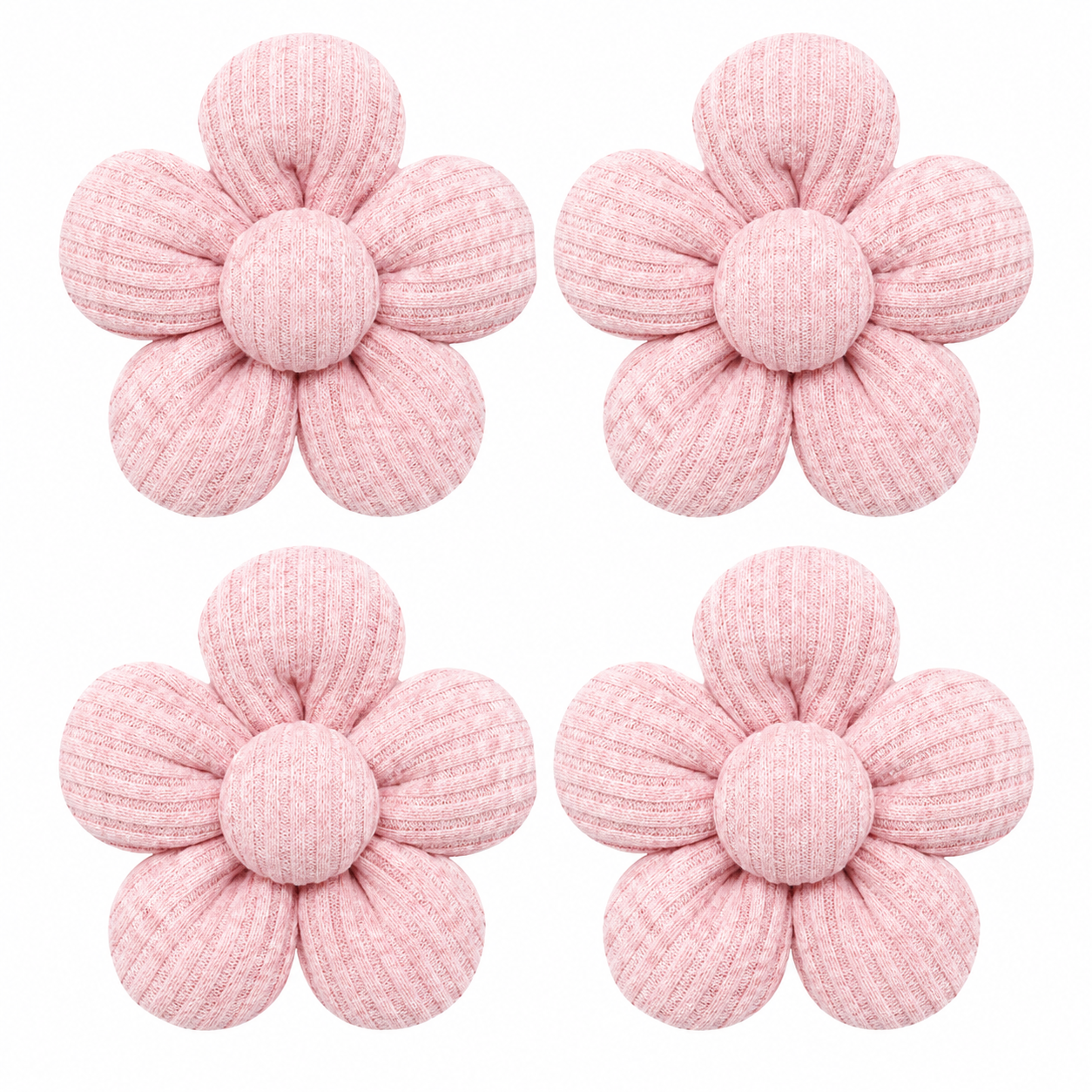 Light pink flower cat and dog hair bows pack of 4