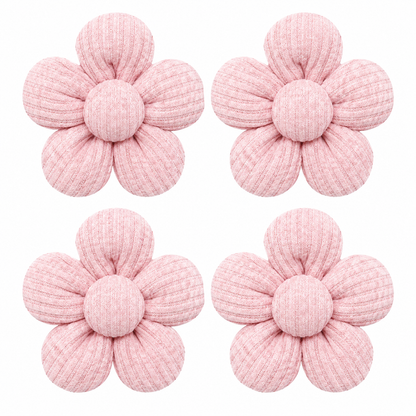 Light pink flower cat and dog hair bows pack of 4