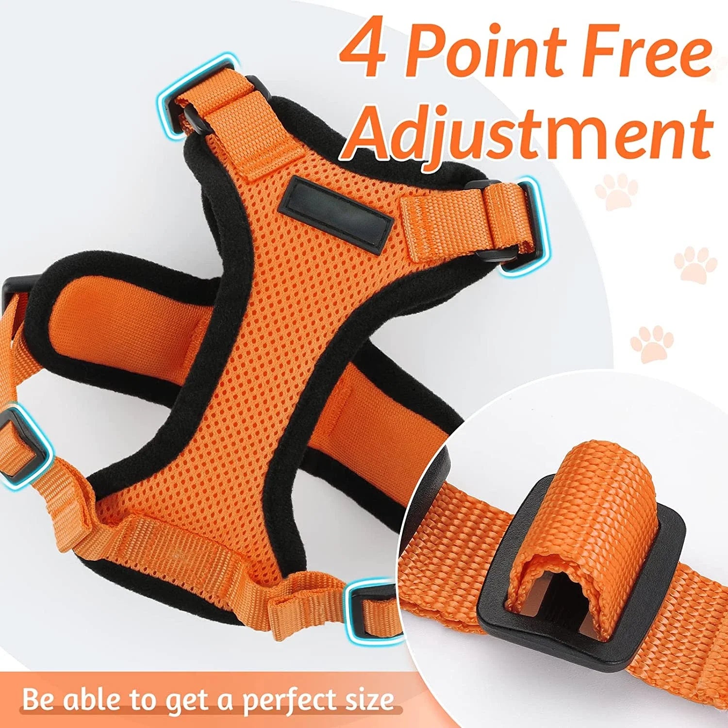 Cat Harness and Leash. Breathable Reflective Strips Jacket