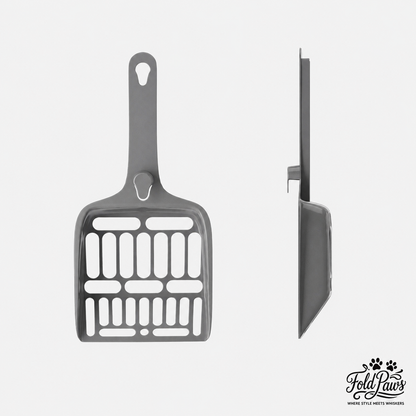 Fold Paws Cat Litter Scoop with Hook - Wide Slotted PP Litter Shovel