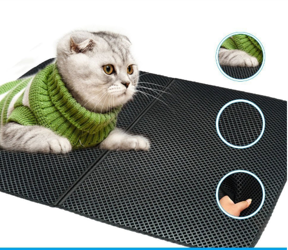 Waterproof Pet Cat Litter Mat EVA Double Layer Cat Litter Trapping Pet Litter Cat Mat Clean Pad Products for Cats Accessories