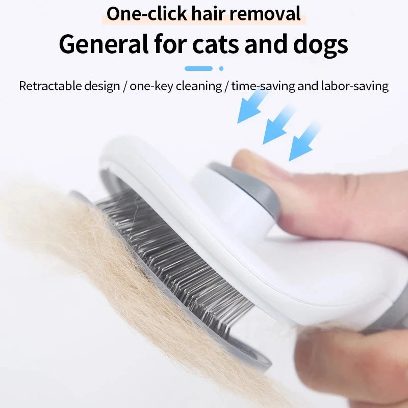 Cat Brush Remove Hair Pet Hair Removal Comb for Cats Non-Slip Grooming Brush Stainless Steel