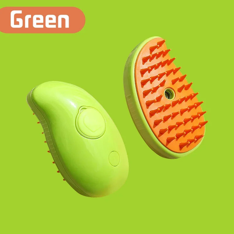 3-in-1 Cat & Dog Massage Brush with Steam Spray - Rotatable Hair Removal & Bath Comb