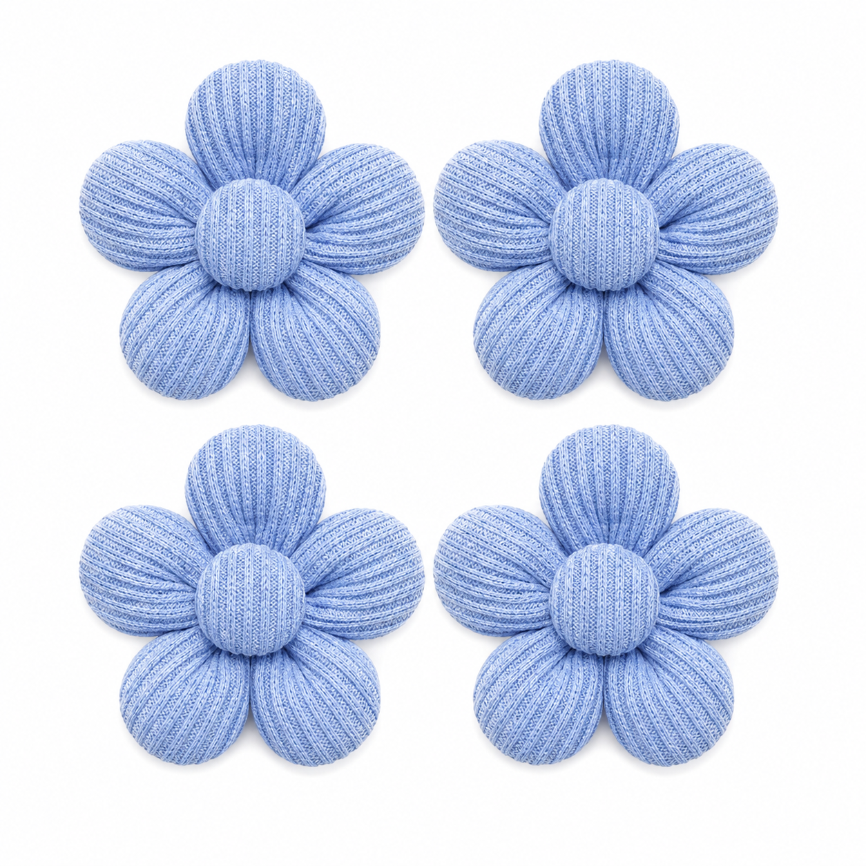 Fold Paws Flower Dog Bows – Pack of 4 Cute Ribbed Pet Bows