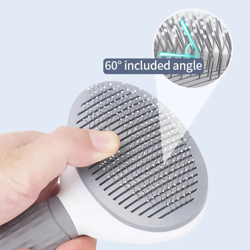 Cat Brush Remove Hair Pet Hair Removal Comb for Cats Non-Slip Grooming Brush Stainless Steel