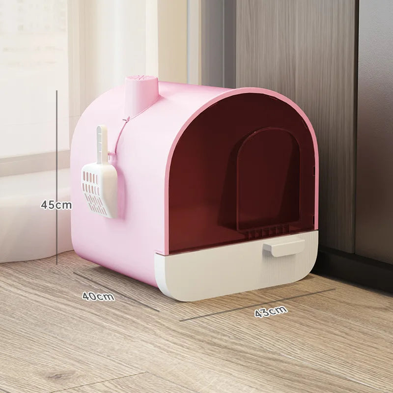 Cat Litter Box Oversized Fully Enclosed Drawer Type Cat Toilet anti Splash Cat Litter Box Deodorant Excrement Basin