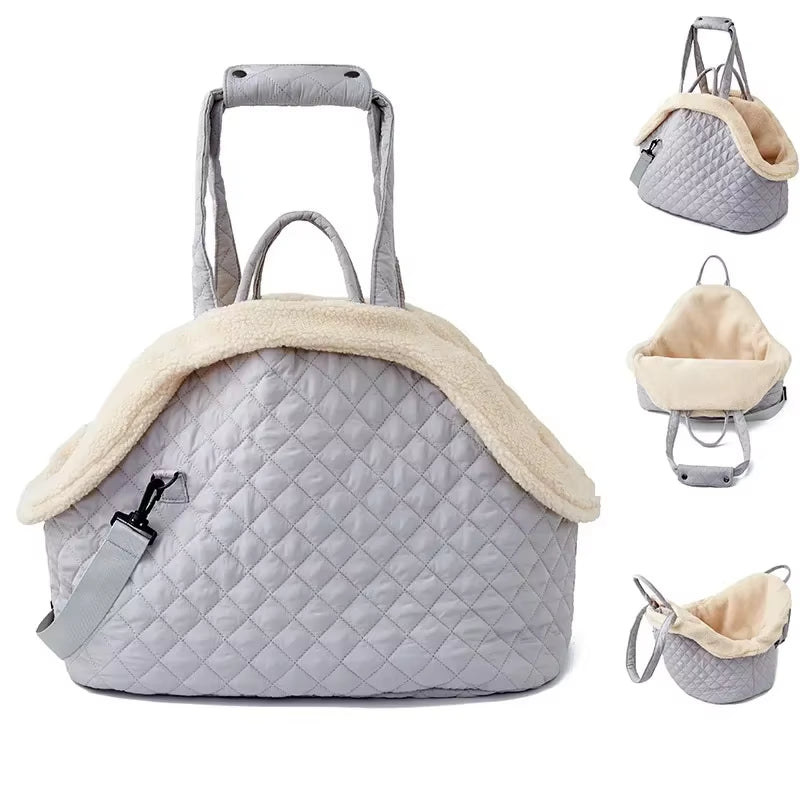 Fashion Cat Dog Handbag Warm Plush Pet Carrier Bags for Small Dogs Cats Chihuahua Sphynx Kitten Winter Pet Outdoor Supplies