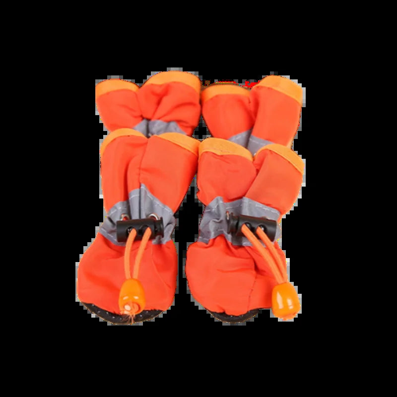 4Pcs/Set Waterproof Pet Dog/Cat Shoes Anti-Slip Rain Boots Footwear