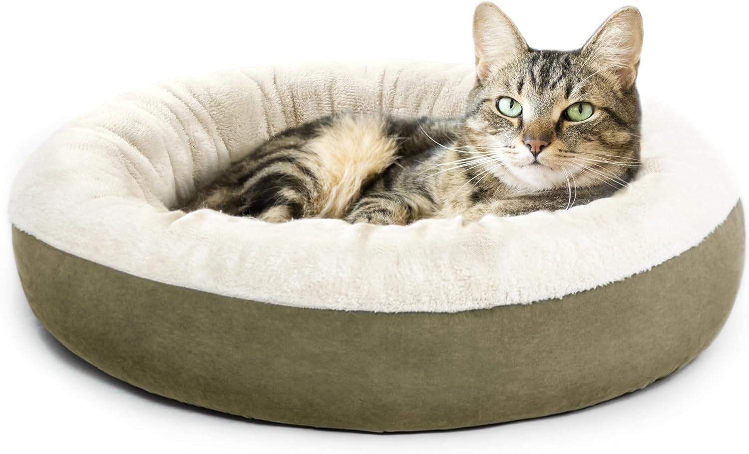 Love'S Cabin round Donut Cat and Dog Cushion Bed, 20In Bed for Cats or Small Dogs, Anti-Slip & Water-Resistant Bottom, Super Soft Durable Fabric Pet Beds, Washable Luxury Cat & Dog Bed Gray