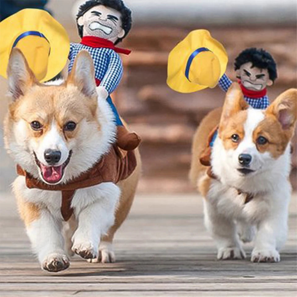 Halloween Party Dog Clothes Funny Cowboy Dressing up Jacket Coats French Bulldog Chihuahua Costumes for Small Large Dogs