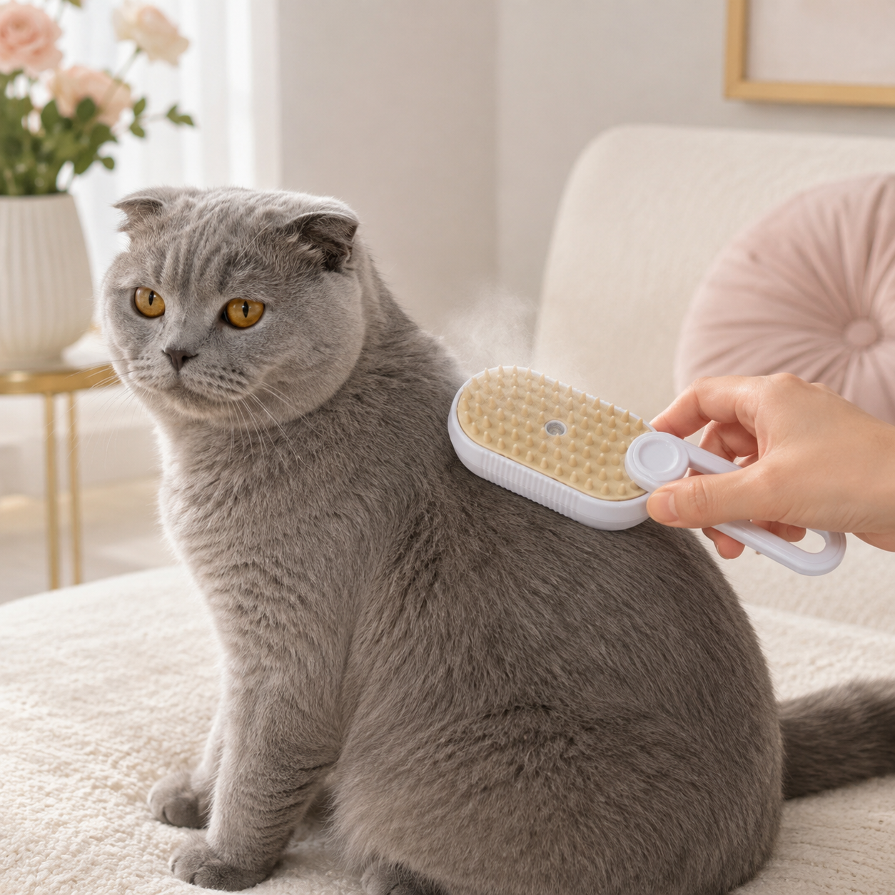 Fold Paws 3-in-1 Rechargeable Pet Mist Grooming & Massage Brush – Cats & Dogs