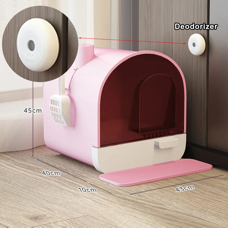 Cat Litter Box Oversized Fully Enclosed Drawer Type Cat Toilet anti Splash Cat Litter Box Deodorant Excrement Basin