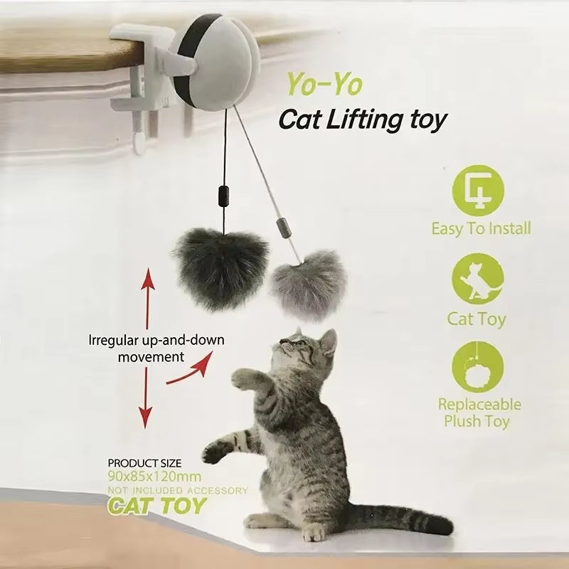 Electronic Motion Cat Toy Yoyo Lifting Ball Electric Flutter Interactive Cat Teaser Toy Rotating Interactive Puzzle Pet Toy