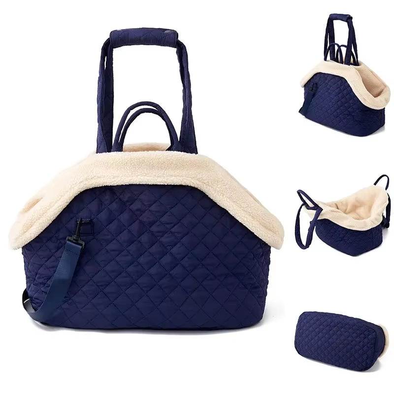 Fashion Cat Dog Handbag Warm Plush Pet Carrier Bags for Small Dogs Cats Chihuahua Sphynx Kitten Winter Pet Outdoor Supplies