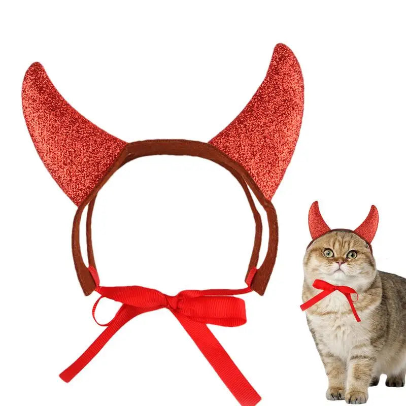 Pet Cosplay Costume Halloween Funny Devil Horns Pet Cat Dog Festival Party Clothing Dogs Cosplay Costume for for Cats Dogs