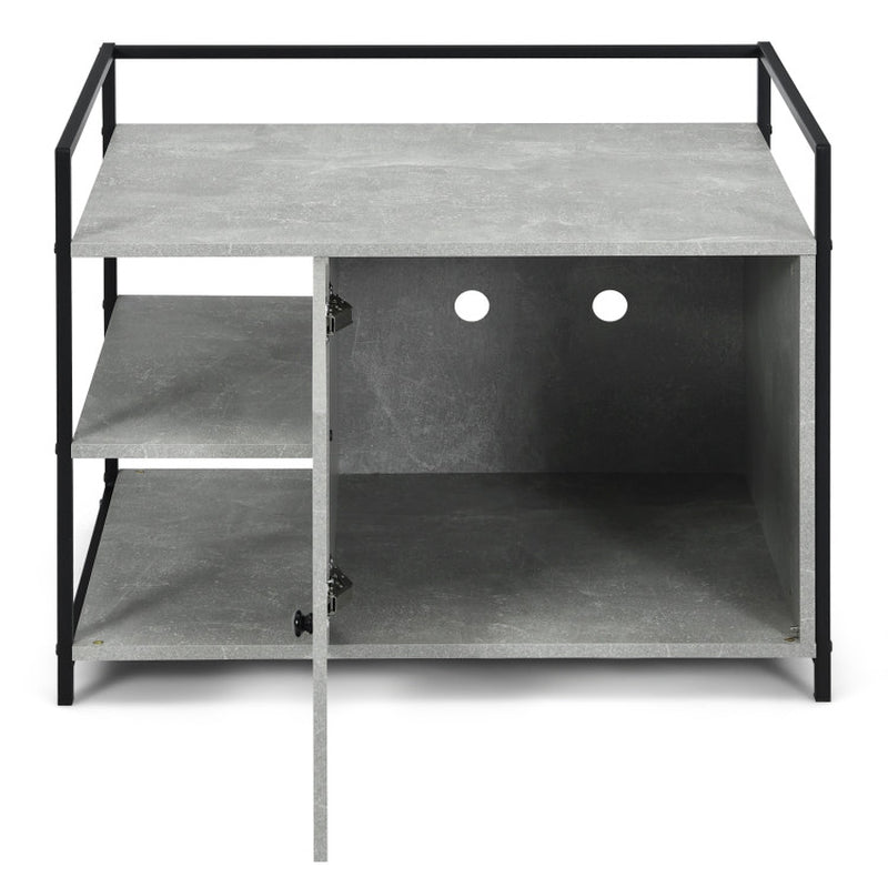 Enclosure Hidden Litter Furniture Cabinet with 2-Tier Storage Shelf